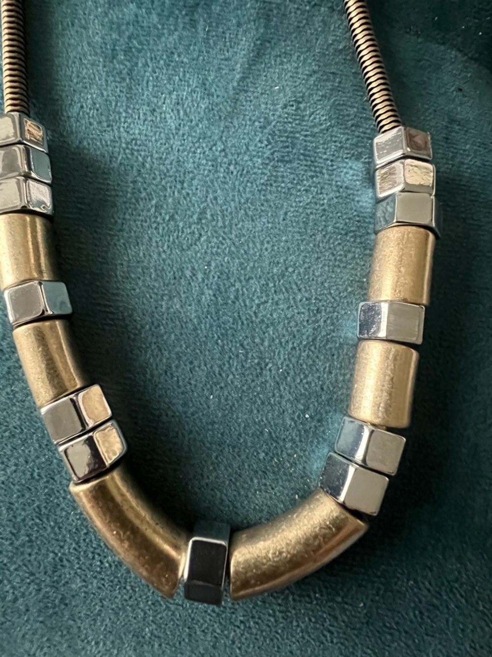 Banana Republic Gold and Silver Two-Tone Statement Necklace - Women Jewelry